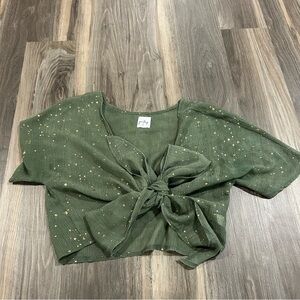 Green princess polly wrap shirt